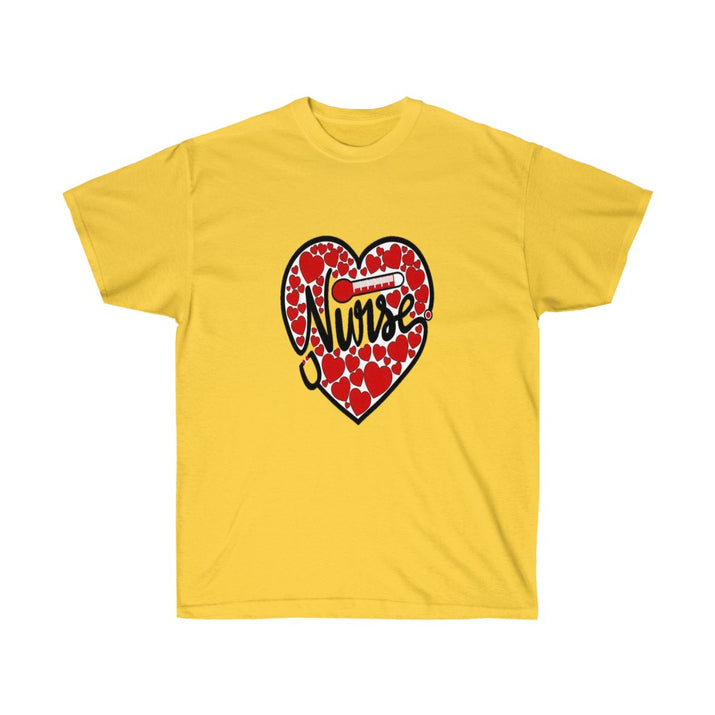 Nurse Heart Unisex Tee, Valentine's Day Tee, Heart Tee, Custom T-shirts, Graphic T-shirt - CustomDripStore