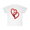 Interlocking Hearts Unisex Tee, Valentine's Day Tee, Custom Tee, Heart Tee, Personalized Tee - CustomDripStore