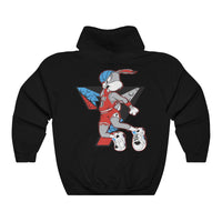 Air Bugs Bunny Unisex Hooded Sweatshirt, Custom Hooded sweatshirt, Graphic hooded sweatshirt, Bugs Bunny hooded sweatshirt - CustomDripStore