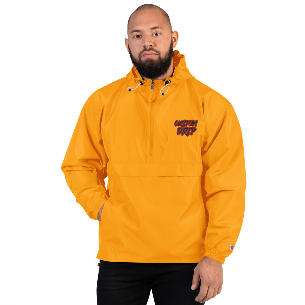 Custom Drip Embroidered Champion Packable Jacket - CustomDripStore