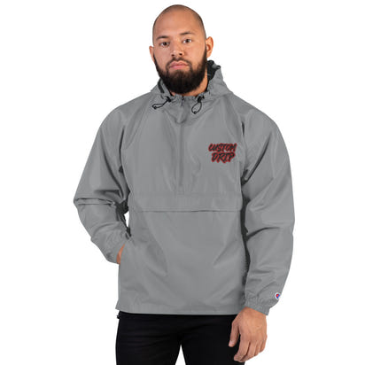Custom Drip Embroidered Champion Packable Jacket - CustomDripStore