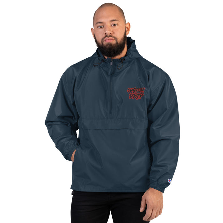 Custom Drip Embroidered Champion Packable Jacket - CustomDripStore