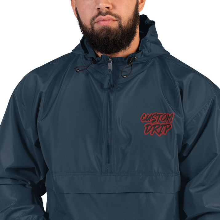 Custom Drip Embroidered Champion Packable Jacket - CustomDripStore