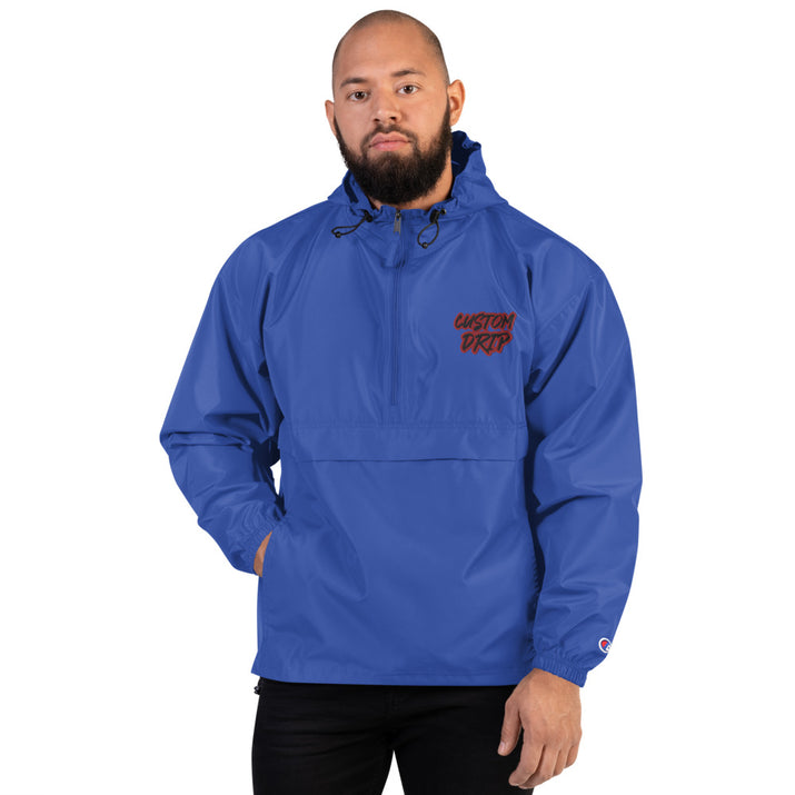Custom Drip Embroidered Champion Packable Jacket - CustomDripStore