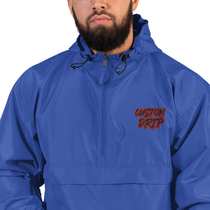 Custom Drip Embroidered Champion Packable Jacket - CustomDripStore