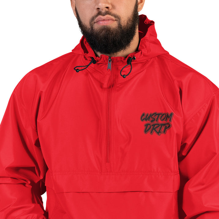 Custom Drip Embroidered Champion Packable Jacket - CustomDripStore