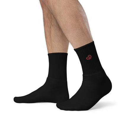 Custom Drips Red Logo Embroidered socks - CustomDripStore