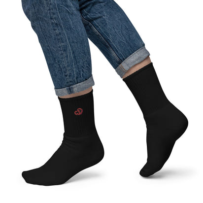 Custom Drips Red Logo Embroidered socks - CustomDripStore
