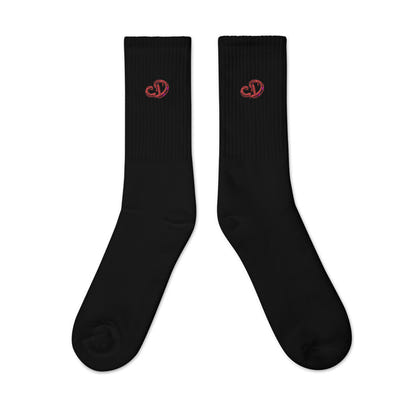 Custom Drips Red Logo Embroidered socks - CustomDripStore