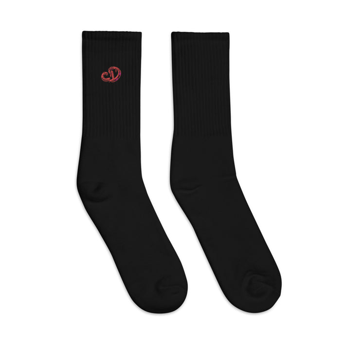 Custom Drips Red Logo Embroidered socks - CustomDripStore