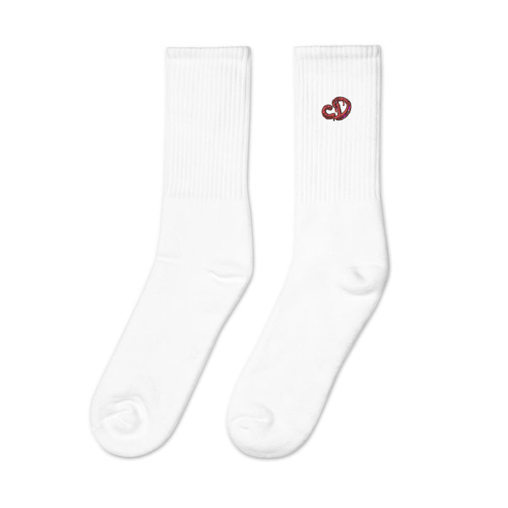 Custom Drips Red Logo Embroidered socks - CustomDripStore