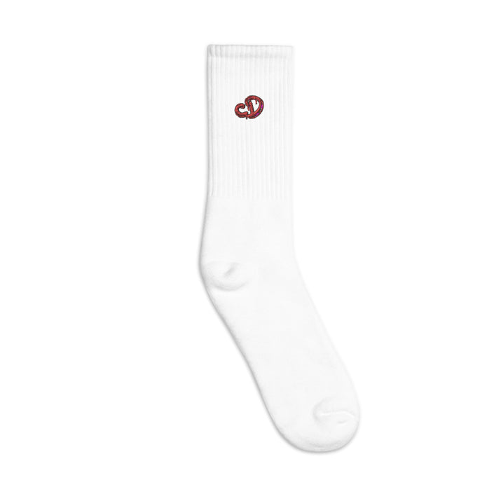 Custom Drips Red Logo Embroidered socks - CustomDripStore
