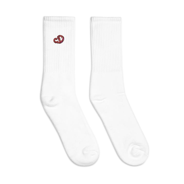 Custom Drips Red Logo Embroidered socks - CustomDripStore