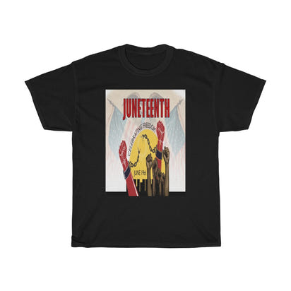 Custom Drips JuneTeenth Flag Unisex Heavy Cotton Tee - CustomDripStore