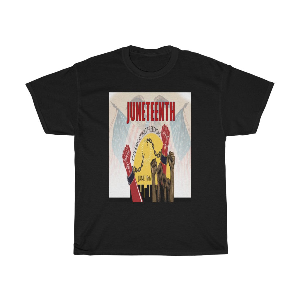 Custom Drips JuneTeenth Flag Unisex Heavy Cotton Tee - CustomDripStore