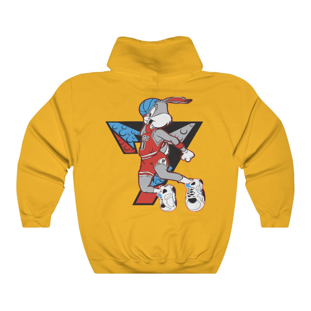 Air Bugs Bunny Unisex Hooded Sweatshirt, Custom Hooded sweatshirt, Graphic hooded sweatshirt, Bugs Bunny hooded sweatshirt - CustomDripStore