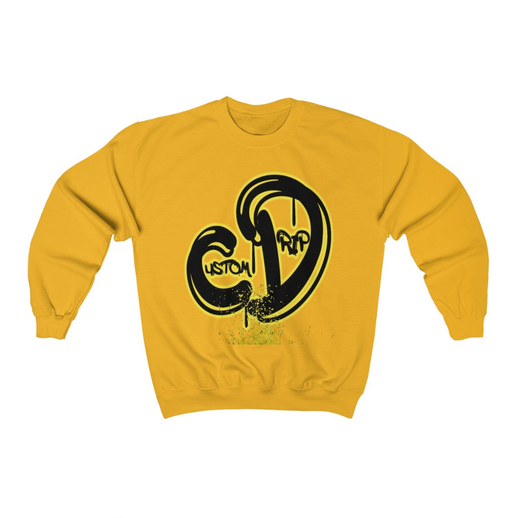 Black & Yellow custom drip Unisex Heavy Blend™ Crewneck Sweatshirt - CustomDripStore