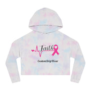 Faith Cancer ribbon Women’s Cropped Hooded Sweatshirt - CustomDripStore