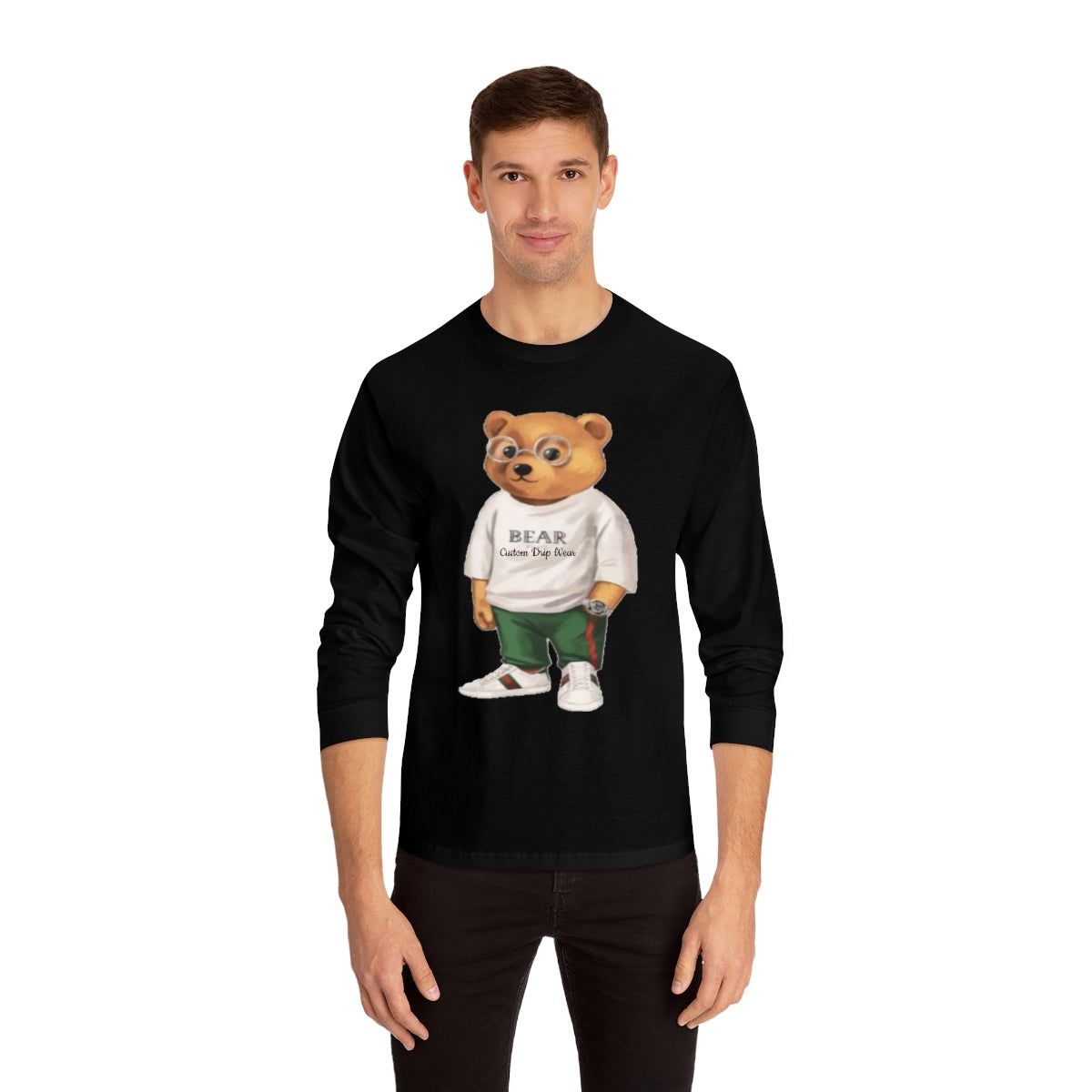 Custom Drip Classic Long Sleeve Bear T-Shirt - CustomDripStore