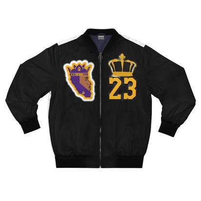 Black Custom 23 King Men's AOP Bomber Jacket - CustomDripStore