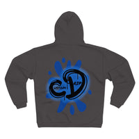 University blue custom drip splash Unisex Hooded Zip Sweatshirt - CustomDripStore