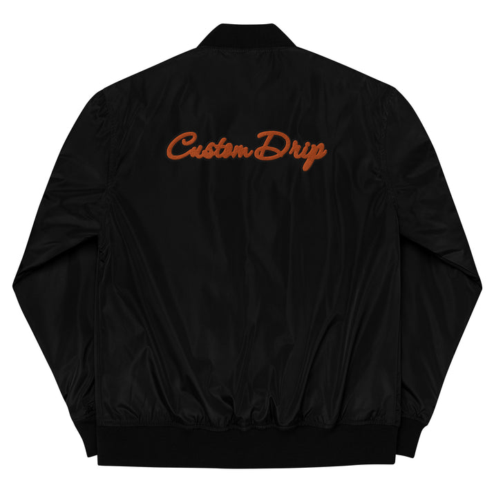 Custom Drip's Orange & Black Premium bomber jacket - CustomDripStore
