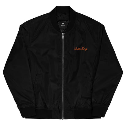 Custom Drip's Orange & Black Premium bomber jacket - CustomDripStore