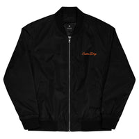 Custom Drip's Orange & Black Premium bomber jacket - CustomDripStore