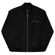 Custom Drip's Orange & Black Premium bomber jacket - CustomDripStore