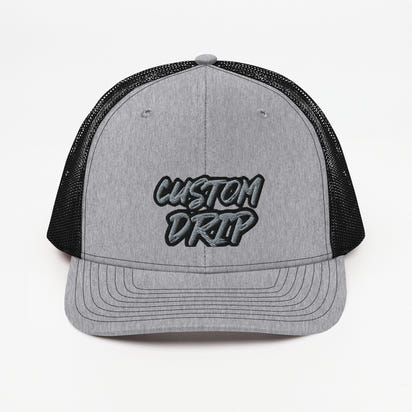 Custom Drip's Grey & Black Trucker Cap - CustomDripStore