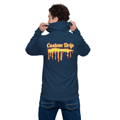 Custom Drips Navy zip hoodie