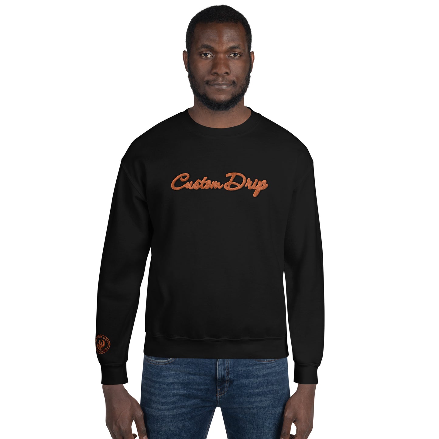 Custom Drips Orange & Black Logo Unisex Sweatshirt - CustomDripStore