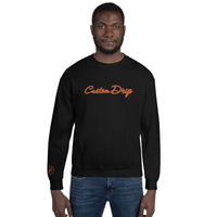 Custom Drips Orange & Black Logo Unisex Sweatshirt - CustomDripStore