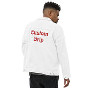 Custom Drip's White Unisex denim jacket - CustomDripStore