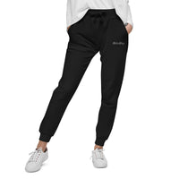 Black & White logo Unisex fleece sweatpants - CustomDripStore