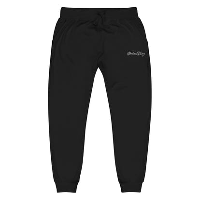 Black & White logo Unisex fleece sweatpants - CustomDripStore