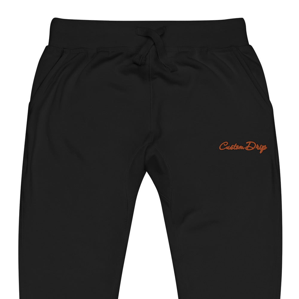 Custom Drip's Orange & Black logo Unisex fleece sweatpants - CustomDripStore